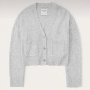 Abercrombie Classic Short Supersoft Cardigan XS Light Grey